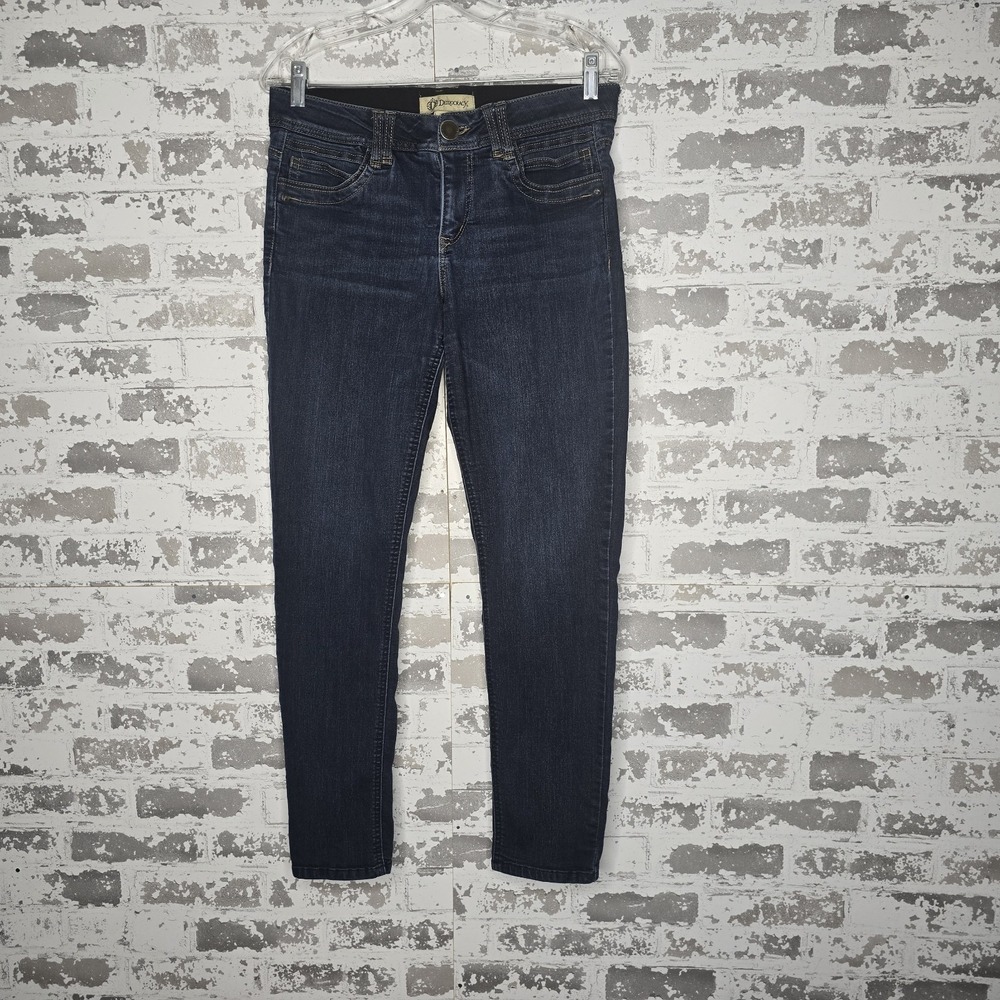 Democracy Jeans Womens 8 Ab Technology Dark Blue Wash Stretch Denim Slim Ankle